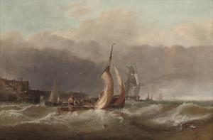 STANFIELD William Clarkson,A fishing smack in a heavy swell at the harbour mo,Christie's 2007-11-14