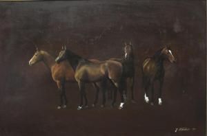 STANHOPE Jacqueline 1963-2000,Study of four horses,1993,Wotton GB 2019-10-22