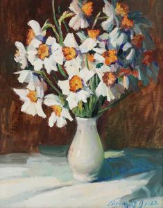 STANICHNOV Oleg 1987,Daffodils in a white vase,2022,Sworders GB 2023-04-25