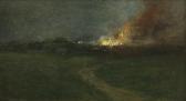 STANISLAWSKI Jan 1860-1907,VILLAGE ON FIRE,Agra-Art PL 2016-10-16