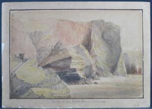 STANLEY Caleb Robert 1795-1868,Rocks at the South Stack Anglesea,Audap-Mirabaud FR 2014-02-26