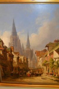 STANLEY Caleb Robert 1795-1868,street scene in Rouen with numerous t,1839,Lawrences of Bletchingley 2019-07-23