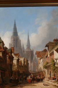 STANLEY Caleb Robert 1795-1868,street scene in Rouen with numerous t,1839,Lawrences of Bletchingley 2019-06-11