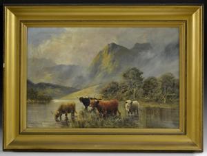 Stanley Graham,Highland Cattle By The Loch,Bamfords Auctioneers and Valuers GB 2016-10-26