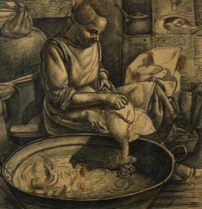 STANLEY Lewis 1905-2009,Stanley's Mother in the Kitchen at Llwyn-On,Cheffins GB 2020-02-13