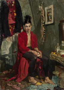 STANLEY Meltzoff 1917-2006,Marie-Jeanne, Dancer in Dressing Room,Swann Galleries US 2022-06-09