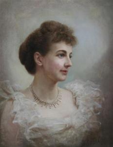 STANLEY PERCY Herbert 1880-1903,Portrait of a lady wearing a diamond necklace,Gorringes 2010-10-20