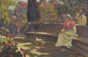STANLEY PERCY Herbert 1880-1903,Two lovers in a garden,Canterbury Auction GB 2022-08-06