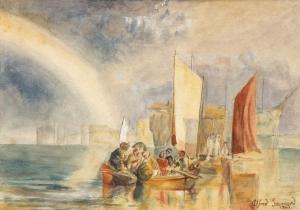 STANNARD Alfred 1806-1889,Figures and Boats off a Harbour,1841,Keys GB 2017-03-23