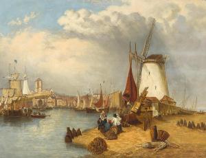 STANNARD Alfred George 1828-1885,Fisherfolk on the banks of an active port,Bonhams GB 2022-01-25