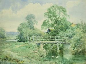 STANNARD Henry John Sylvester 1870-1951,Rustic Bridge by the Mill, Tempsford, near St,Reeman Dansie 2024-02-13