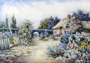 STANNARD John,Thatched country cottage and garden with a distant,Canterbury Auction 2019-11-26
