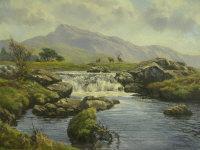 STANTON P,Stags in a Scottish landscape with waterfall,1980,Peter Francis GB 2012-03-27
