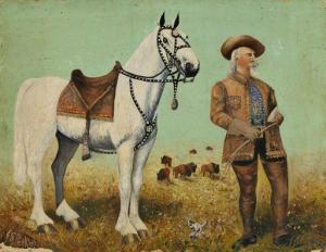 STANTON PERKINS Frederick,"Buffalo Bill" Cody with a White Horse,1895,Swann Galleries 2020-09-17