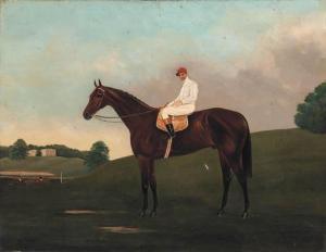 STANTON R,NIGHT HAWK, A BAY RACEHORSE, WITH JOCKEY UP, IN A LANDSCAPE,Christie's GB 2001-01-24