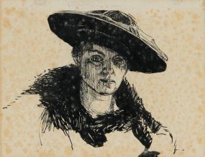 STAPLES Robert Ponsonby 1853-1943,GIRL IN A HAT,Ross's Auctioneers and values IE 2023-12-06