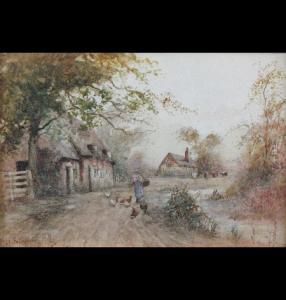 STAPLETON HILL H 1900-1900,figure on a country road beside a ,20th Century,Dee, Atkinson & Harrison 2010-09-17