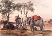 STAPLETON William 1845-1857,Figures and elephants resting beneath a tree,Christie's GB 2000-09-21