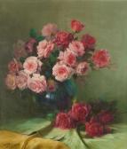STAPPERS Julien 1875-1960,Vase fleuri de roses,Horta BE 2015-12-07