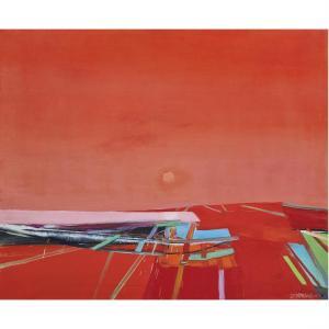 STAPRANS Raimonds 1926,Red Sun,1967,Clars Auction Gallery US 2023-11-16