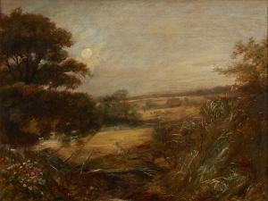 STARK Arthur James,A wooded river landscape with harvesters in the di,Rosebery's 2023-03-29