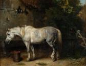 STARK Arthur James,Grey Work Horse in a Stable,1858,Hartleys Auctioneers and Valuers 2020-03-18