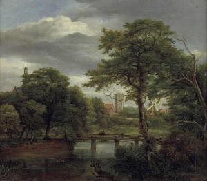 STARK J.H 1800,Landschaft mit Windmühle und alten Gebäuden,Palais Dorotheum AT 2012-11-20
