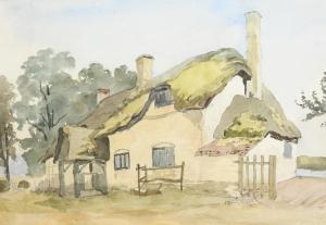STARK James 1794-1859,Thatched cottage with a field beyond,Woolley & Wallis GB 2023-03-08