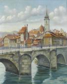 STAUB ERNST 1896-1983,Blick auf die Untertorbrücke in Bern,1944,Dobiaschofsky CH 2010-11-10
