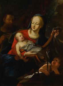 STAUDER Jakob Karl 1694-1756,Holy Family with the infant St. John the Baptist,Sotheby's 2022-10-21
