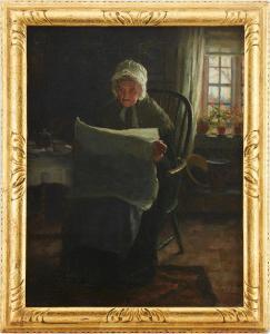 STEAD Frederick 1863-1940,Läsande kvinna,Uppsala Auction SE 2023-01-17