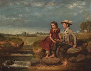 STEARNS Junius Brutus 1810-1885,Children Fishing,1850,Shannon's US 2018-10-25