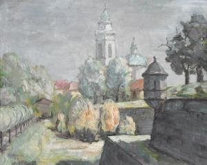 STEBLER ALBIN,Sonnige Ansicht von Solothurn mit St. Ursenkathedr,1933,Dobiaschofsky 2010-11-10