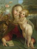 STECHER FRANZ ANTON 1814-1853,Madonna and Child before a landscape encircled by,1832,Galerie Koller 2007-09-17