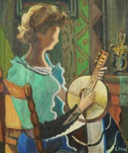 STEEL ETIENNE 1910,Mandoline spelende vrouw,Venduehuis NL 2017-08-30