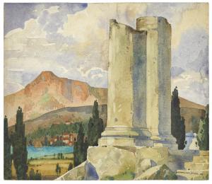 STEEL George Hammond 1900-1960,Landscape with ruined columns,1929,Christie's GB 2022-03-24