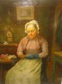 steel w r,Interior with Woman Darning, signed 16" x 12 1,Hartleys Auctioneers and Valuers 2007-02-14