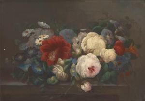 STEELE Edwin,Roses, carnations, pansies, ox-eyed daisies, convu,19th Century,Christie's 2005-02-16