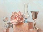STEELE FAIRLAMB GUY,STILL LIFES: Apples in Green Goblet and Pink Rose ,Sloans & Kenyon 2016-06-25