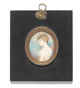 STEELE Jeremiah 1700-1800,A portrait miniature of Miss Charlotte Eden, in pr,1804,Bonhams 2023-06-28