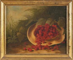 STEELE Thomas Sedgwick,Still life of raspberries spilling out of a straw ,Eldred's 2024-04-05