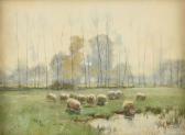 STEELINK Willem 1826-1913,Sheep Watering by the Treeline,Simpson Galleries US 2020-02-15
