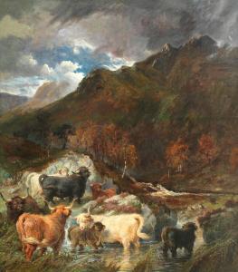 STEELL Gourlay 1819-1894,Highland cows by a stream,Bonhams GB 2023-05-17