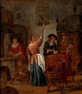 STEEN Jan 1626-1679,The Parrot Cage,17th-18th century,Bruun Rasmussen DK 2018-04-30