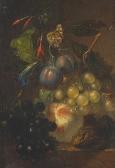 STEENBERGEN Albertus 1814-1900,a still life with grapes, a peach, plums and walnu,Bonhams 2005-11-15