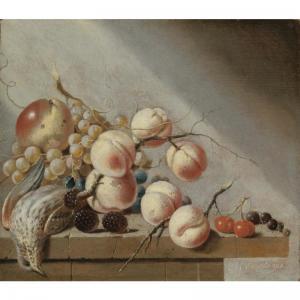 STEENWIJCK HERMAN VAN,still life of peaches, an apple, grapes, blackberr,Sotheby's GB 2006-12-07