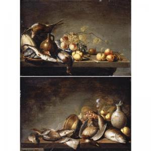 STEENWIJCK HERMAN VAN,STILL LIFES WITH FRUIT, FISH AND DEAD GAME ARRANGE,1845,Sotheby's 2005-12-08