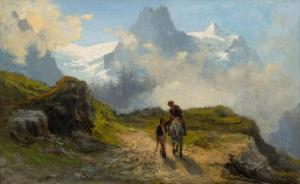 STEFFAN Arnold 1848-1882,Mountain landscape,1872,Galerie Koller CH 2016-12-01