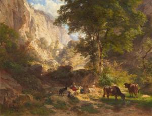 STEFFAN Johann Gottfried,Mountain valley in Southern Switzerland,1865,Galerie Koller 2023-06-23