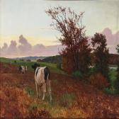 STEFFENSEN Povl 1866-1923,Cows in the field at sunset,Bruun Rasmussen DK 2014-10-20